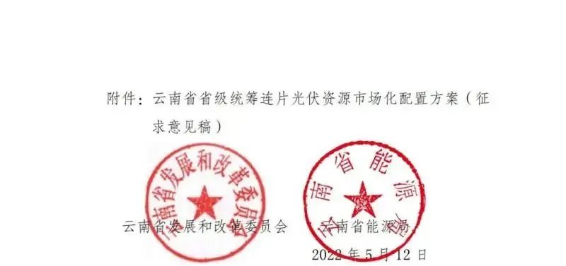 光伏3639萬(wàn)千瓦！云南省下發(fā)省級(jí)統(tǒng)籌連片光伏資源市場(chǎng)化配置方案（征求意見(jiàn)稿）