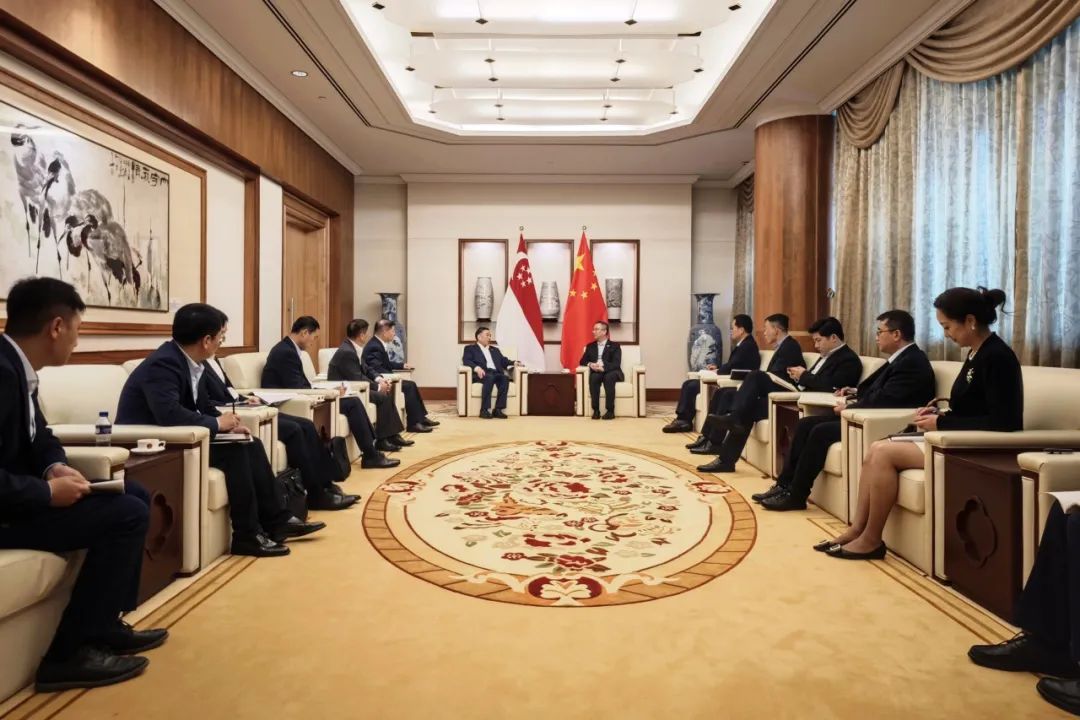 中國能建黨委書記、董事長宋海良與中國駐新加坡大使館臨時代辦朱憬會談