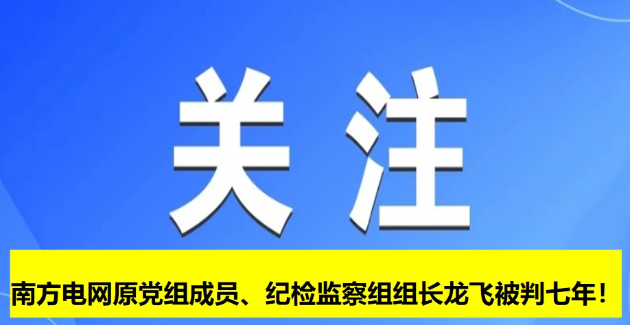 南方電網(wǎng)原黨組成員、紀(jì)檢監(jiān)察組組長龍飛被判七年！